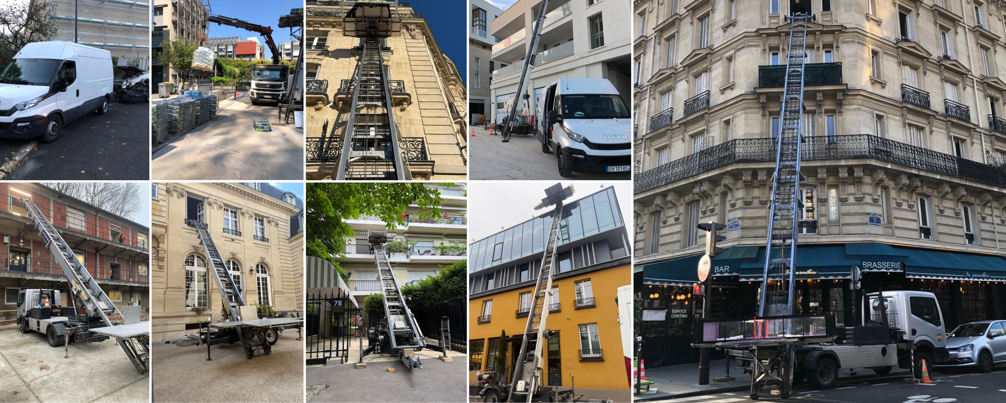 Réalisations de levage et location monte meuble à Paris